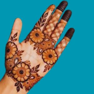 New Brown mehndi design with flower