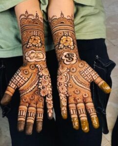 front hand mehndi design for bridal