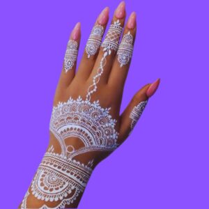 Simple White Mehndi Design For Hand