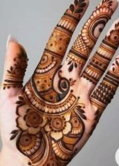 Simple Festival Mehndi Design red and black color