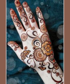 brown color beautiful Latest Arabic Mehndi Design
