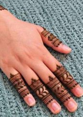 Simple Finger mehndi Design for hand