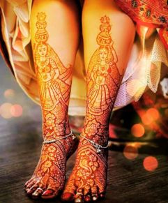Bridal Full Leg Mehndi Design 2024