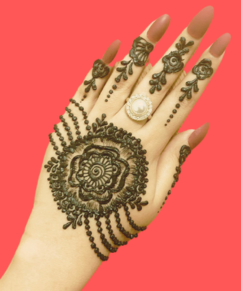 Flower Gol Mehndi Design Photo