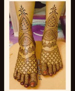 Beautiful Bridal Full Leg Mehndi Design