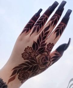 Back Hand Flower Mehndi Designs