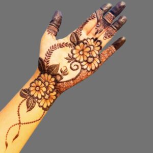 Flower Mehndi Design Front Hand