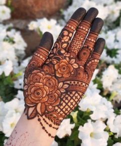 Rose Henna Designs Easy front hands