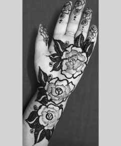 Rose Flower Mehndi Design Single Hand