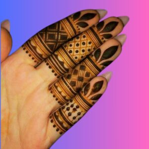 Easy Royal Finger Mehndi Design Front Hand