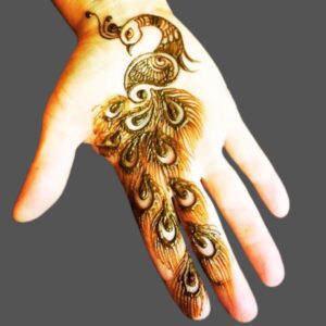 Simple Peacock Feather Peacock Mehndi Design Front Hand