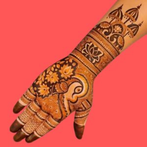 Bridal Peacock Mehndi Design Front Hand Simple