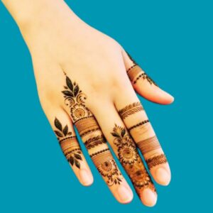 Beautiful Flower Ring Finger Mehndi Design Back Hand