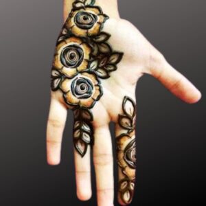 Simple Rose Mehndi Design Front Hand Beautiful