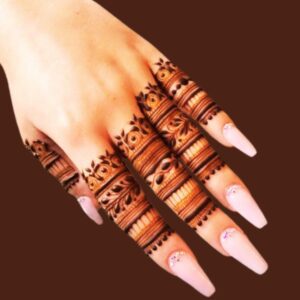 Dubai Royal Finger Mehndi Design Back Hand