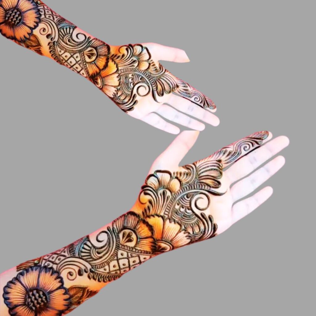 Simple Arabic Mehndi Designs On Full Hand For Wedding fashion