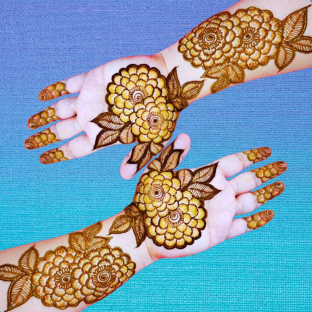 Flower Mehndi Design Of Simple And Full Hand