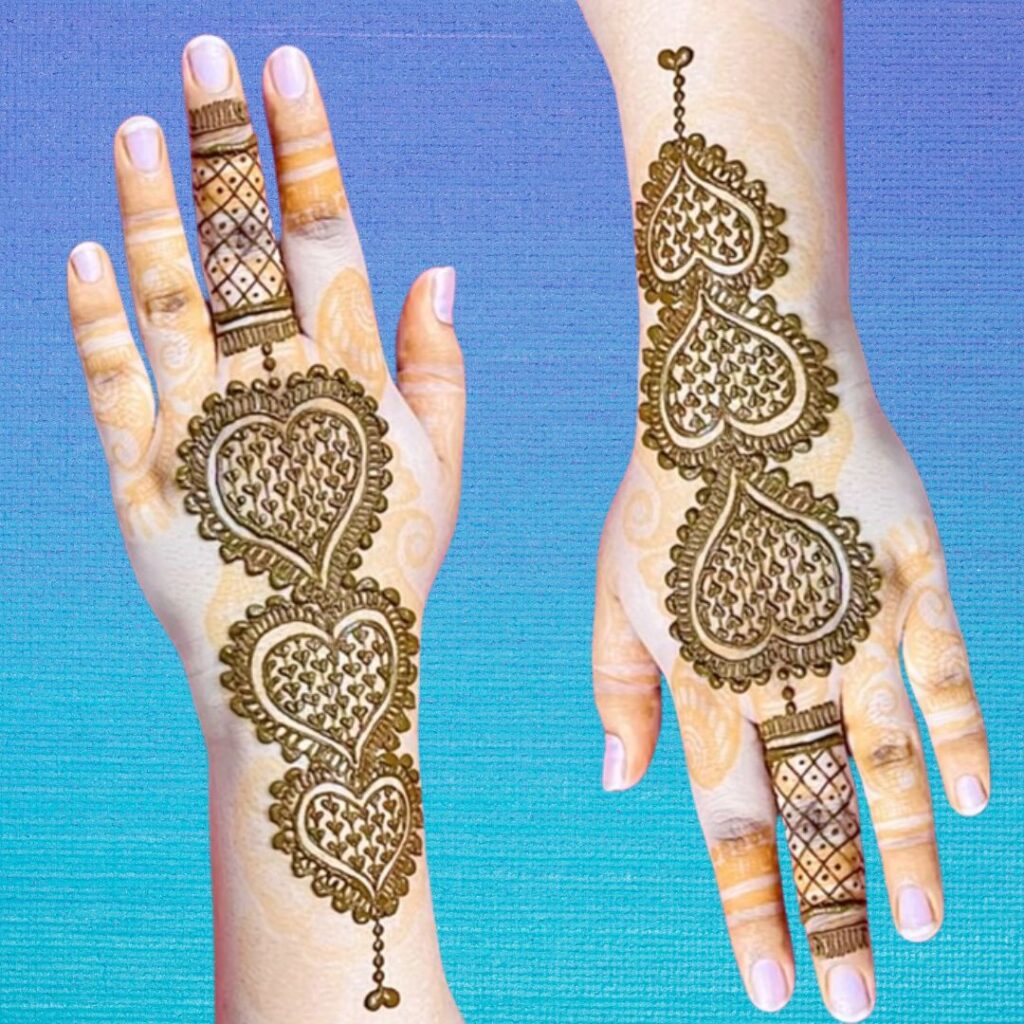 Heart Mehndi Design Of Simple And Full Hand