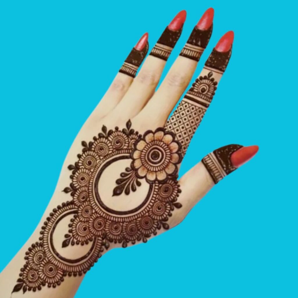 back hand Mehndi Designs On Full Hand simple