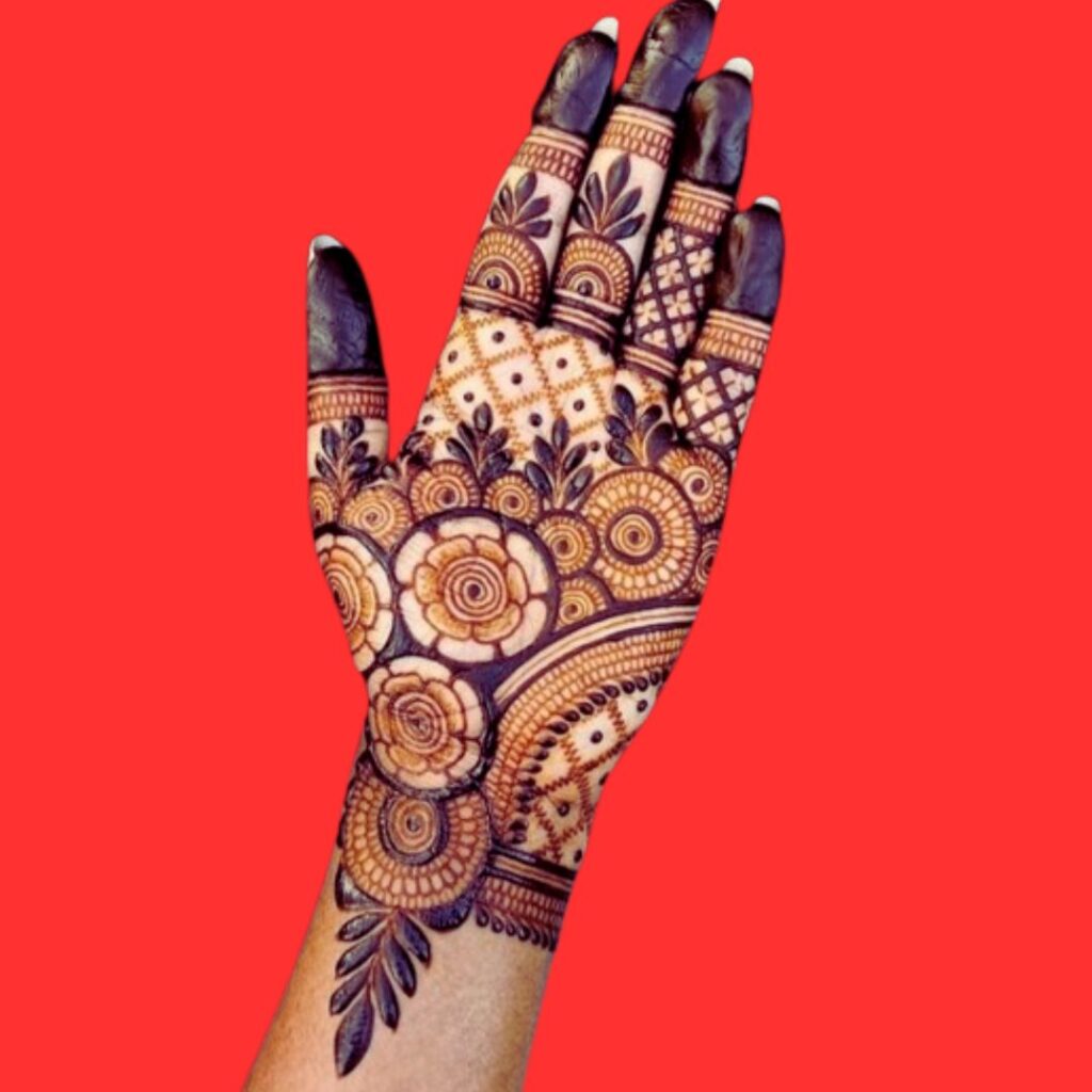 Simple Rose Mehndi Design Of Royal Front Hand